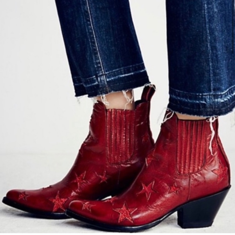 RARE Mexicana Reach For The Stars Red Ankle Boot